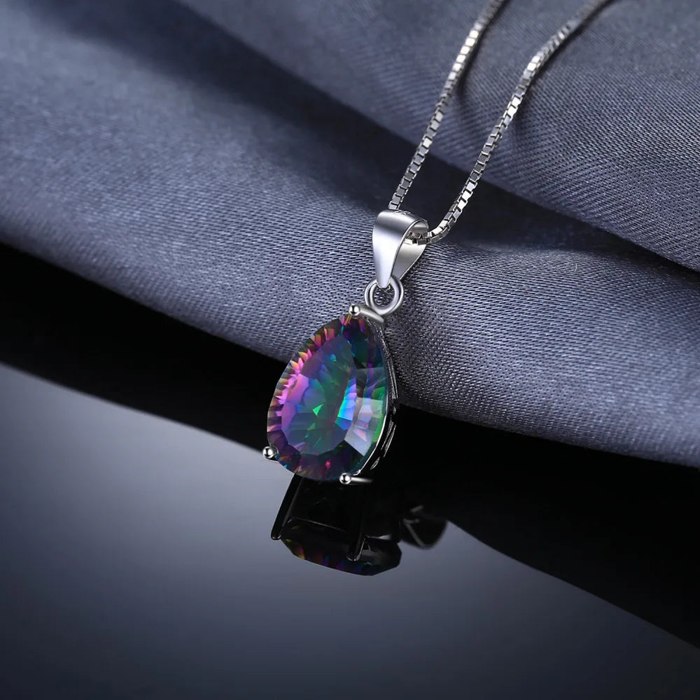 Rainbow Mystic Quartz Sterling Silver Pendant – Women’s Fashion Gift