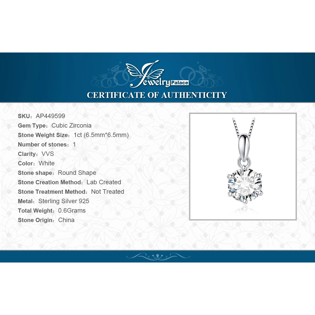 Sterling Silver Pendant Necklace for Women – No Chain