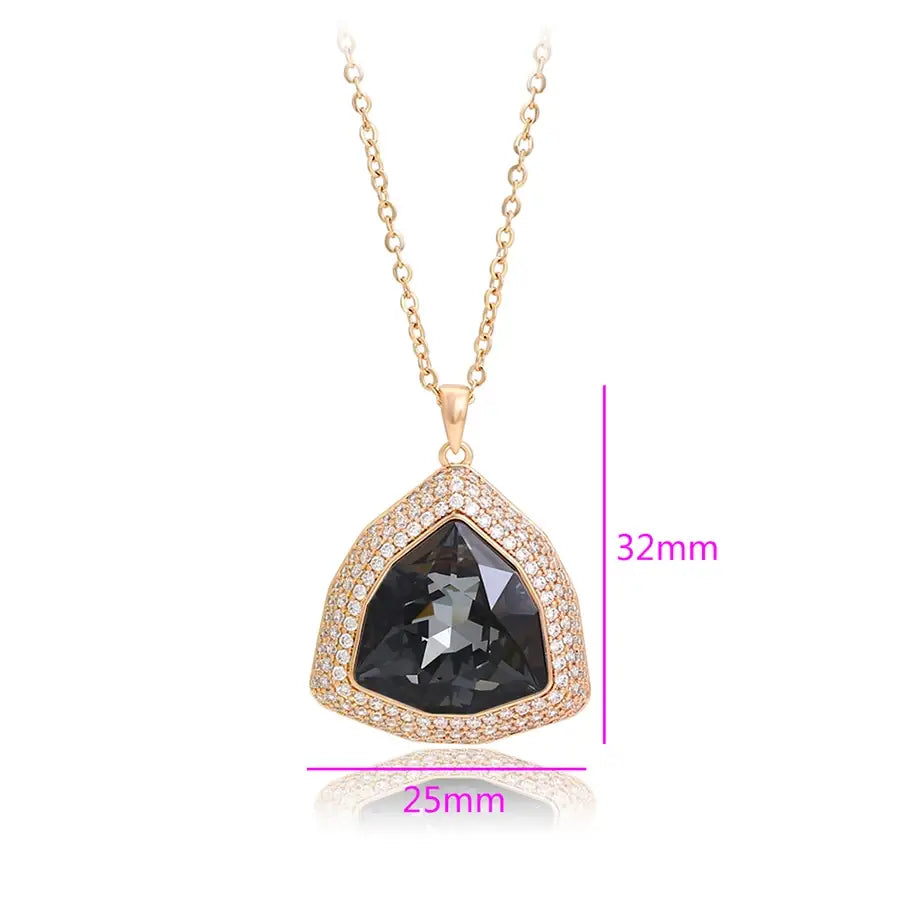 Jewelry Fashion Luxury Style Crystal Pendant Necklace with Gold Color