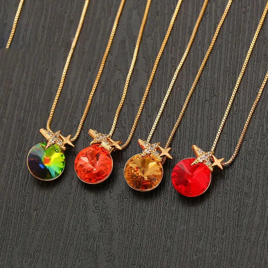 Jewelry Fashion New Charm Crystal Pendant Necklace of Gold Color