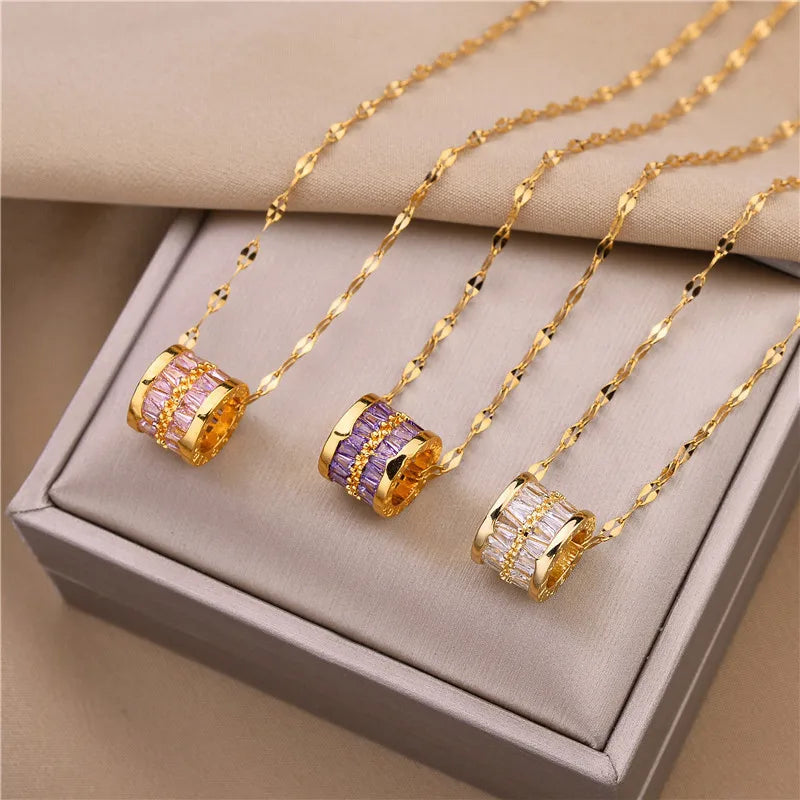 Korean Fashion Sweet Crystal Pendant Necklace for Women