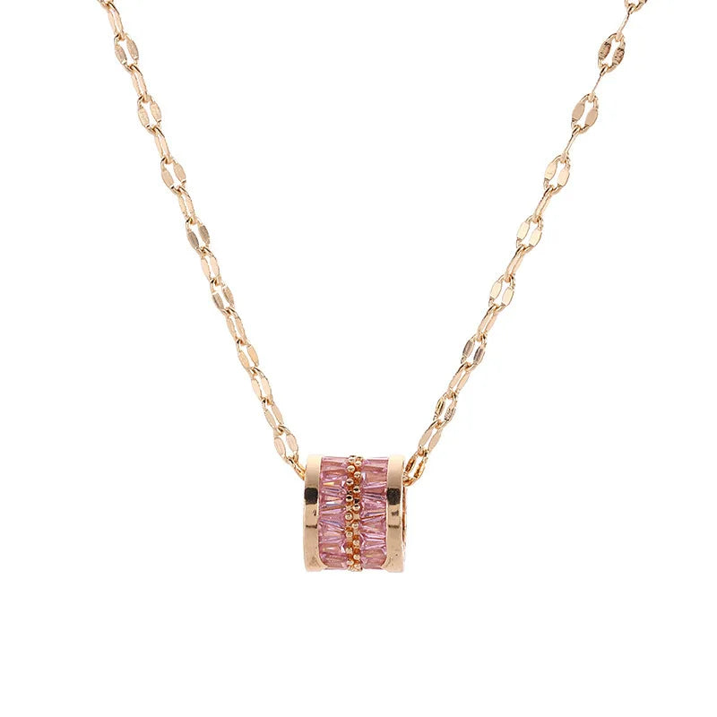 Korean Fashion Sweet Crystal Pendant Necklace for Women