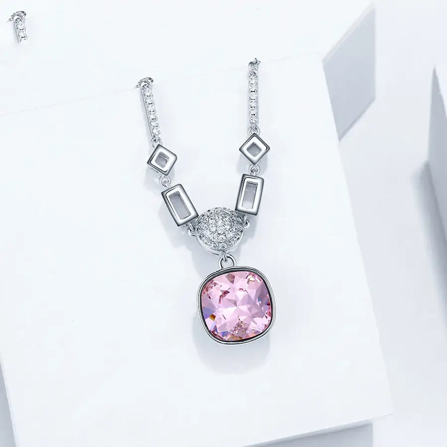 Luxury Crystal Water Drop Pendant – Rhodium Plated Jewelry