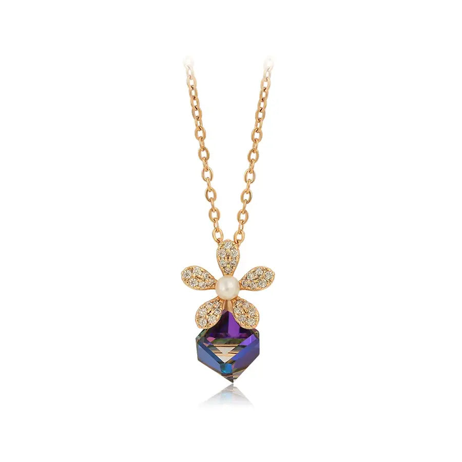 Luxury Crystal Water Drop Pendant – Rhodium Plated Jewelry for Women