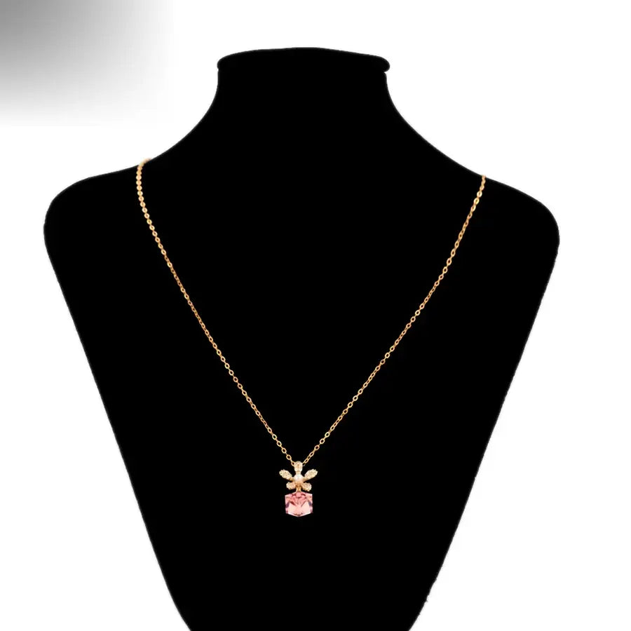 Luxury Crystal Water Drop Pendant – Rhodium Plated Jewelry for Women