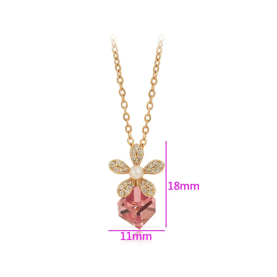 Luxury Crystal Water Drop Pendant – Rhodium Plated Jewelry for Women