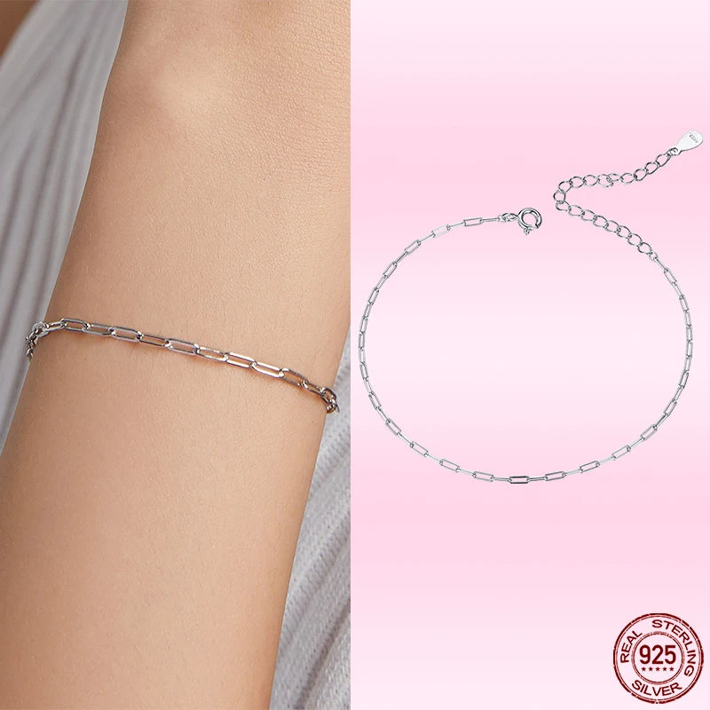 Minimalist 925 Silver Summer Fresh Bracelet for Women