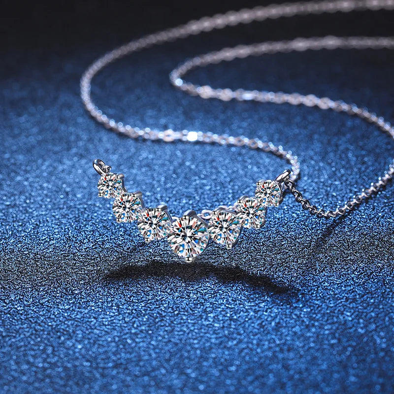 Moissanite Wedding Necklace – Silver & White Gold