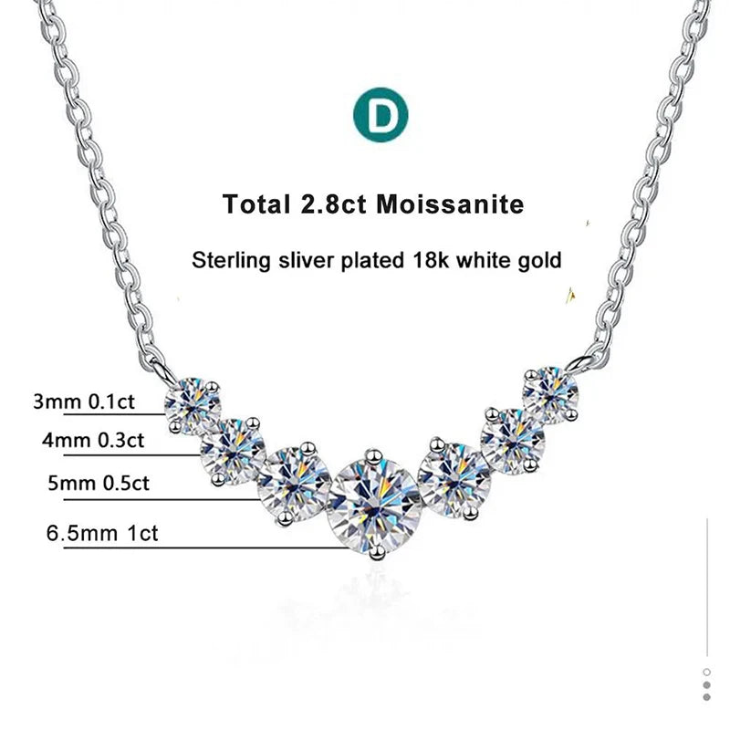 Moissanite Wedding Necklace – Silver & White Gold
