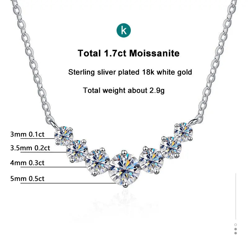 Moissanite Wedding Necklace – Silver & White Gold