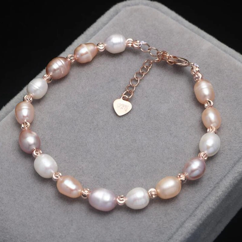 Natural Freshwater Pearl Adjustable Bracelet for Women & Girls