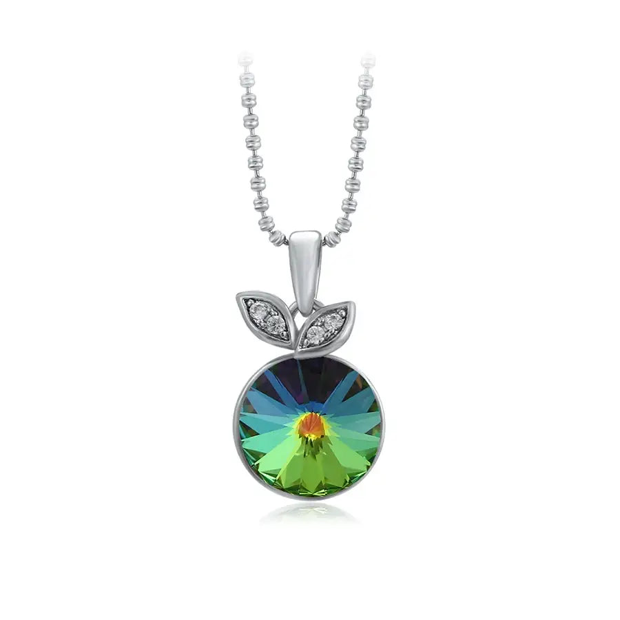 Round Crystal Pendant Necklace – Women & Girls Gift