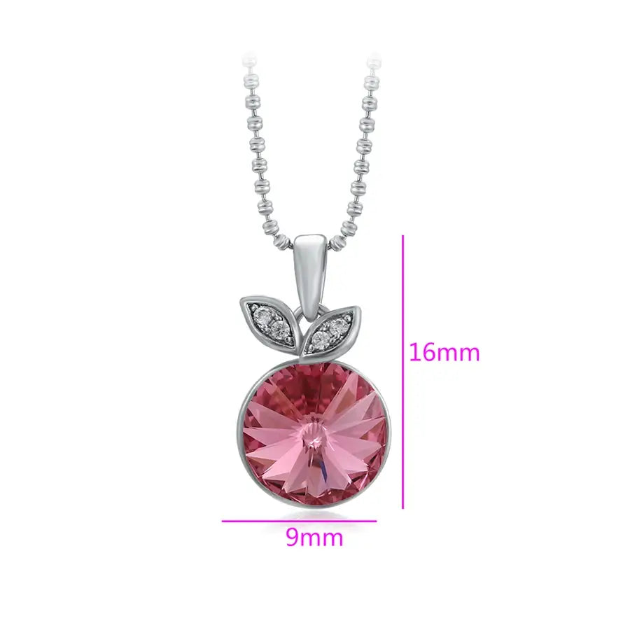 Round Crystal Pendant Necklace – Women & Girls Gift