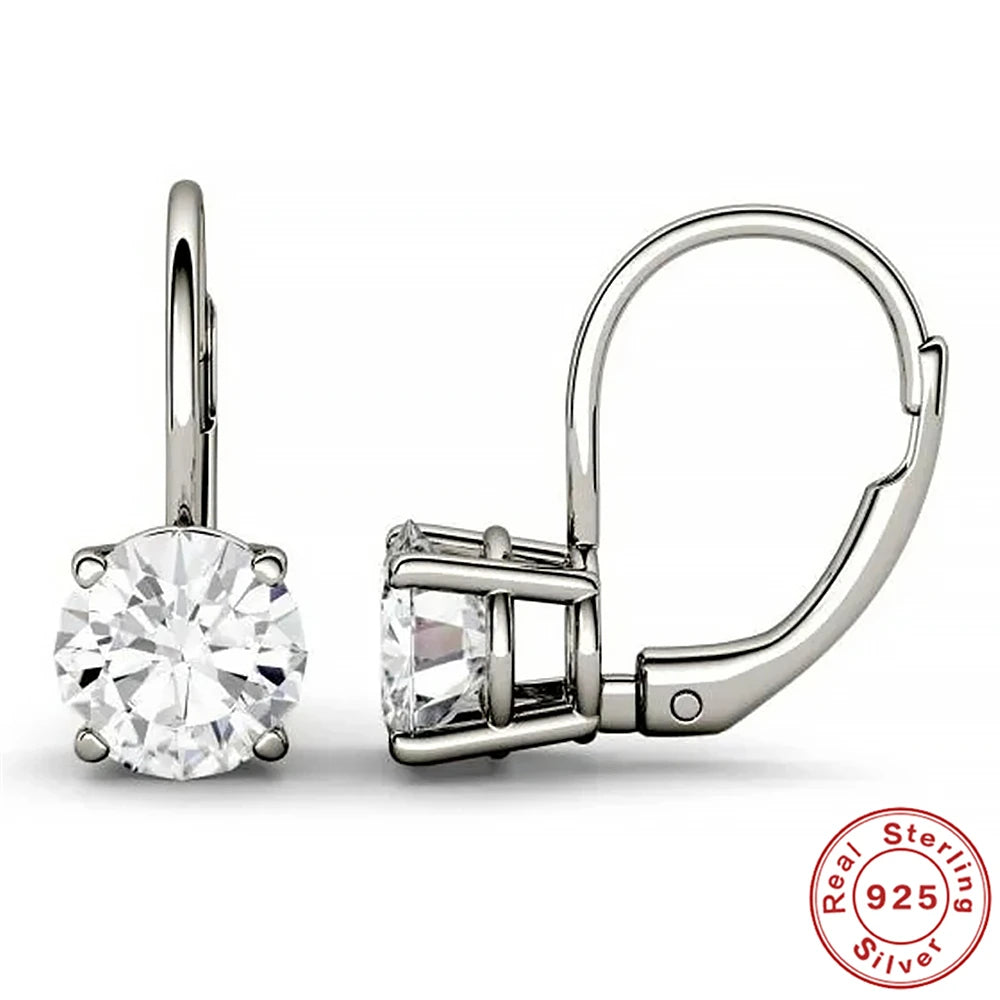 Luxury Moissanite Piercing Earrings in 925 Sterling Silver – Classic Sparkling Studs