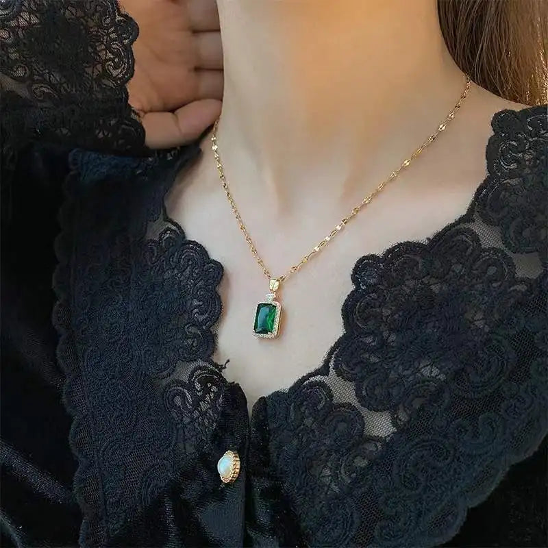 Pendant Stainless Steel Necklace – Korean Fashion for Women