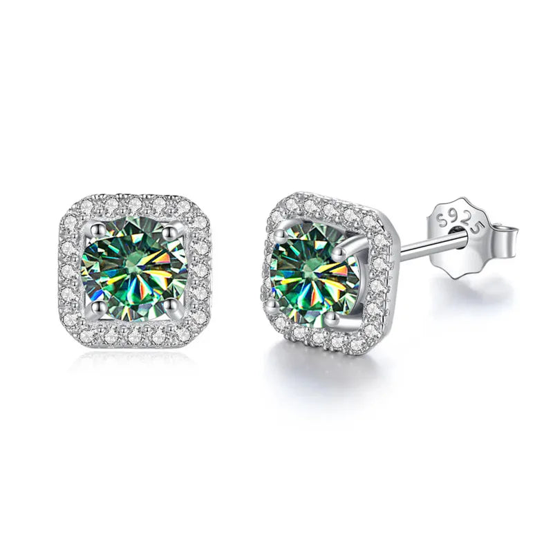 Premium Moissanite Diamond Stud Earrings for Women Sterling Silver