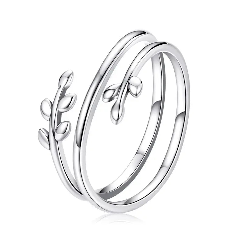 Women’s Adjustable Sterling Silver Zircon Stackable Engagement Ring