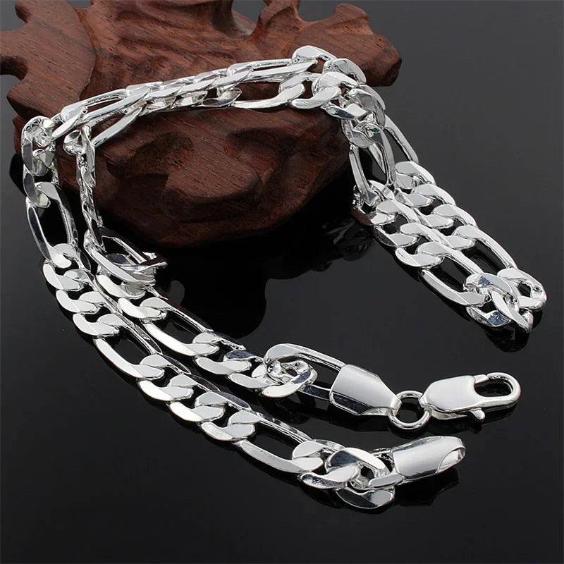 Men’s 925 Sterling Silver Chain Necklace – Luxury Fashion Jewelry