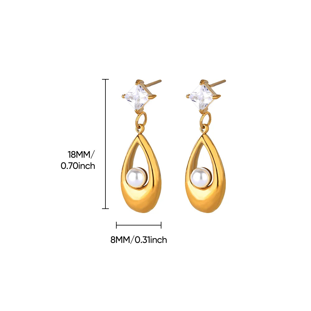 Baroque Pearl Circle Earrings for Women – Vintage Punk Clip-On