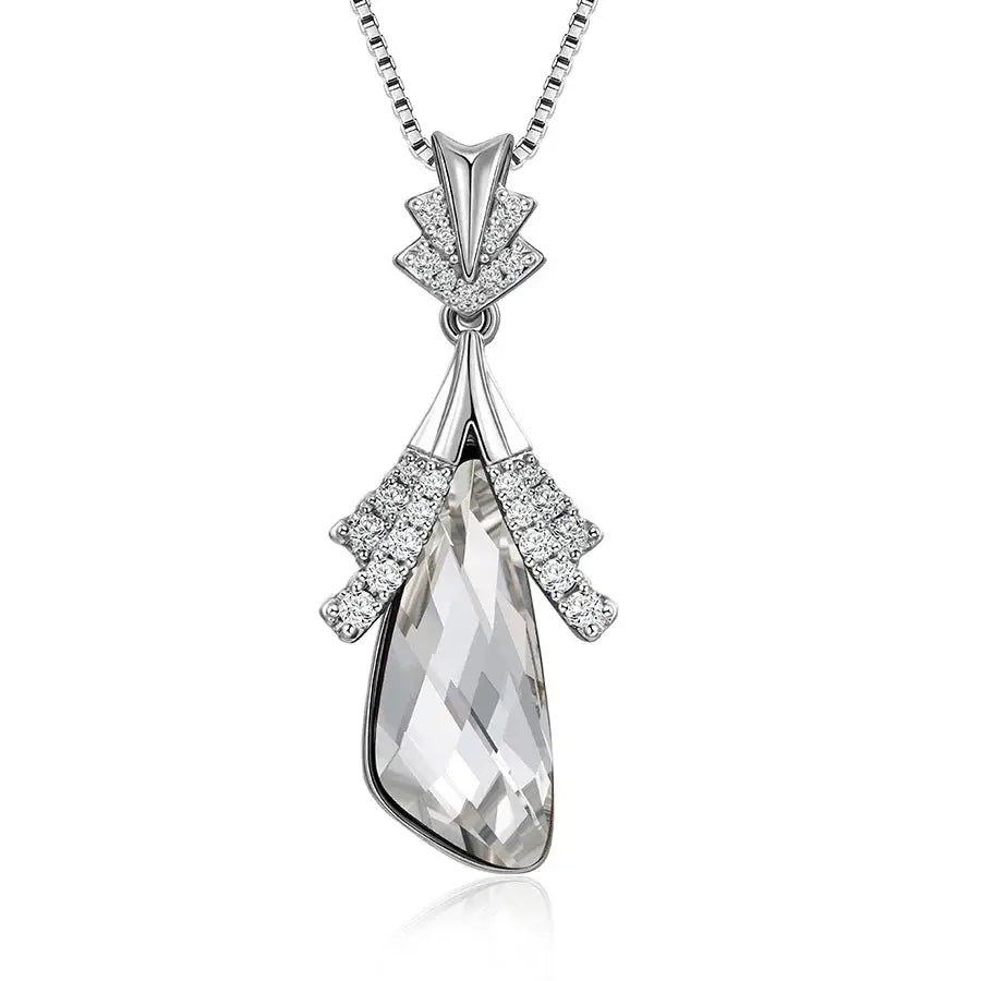 Rhodium Crystal Necklace – Birthday Gift for Girls