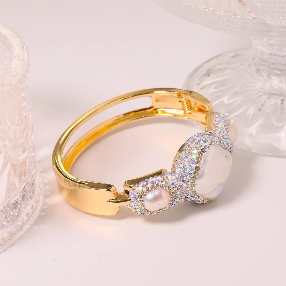 Luxury Baroque Pearl Zircon Bracelet Korean Fashion Jewelry