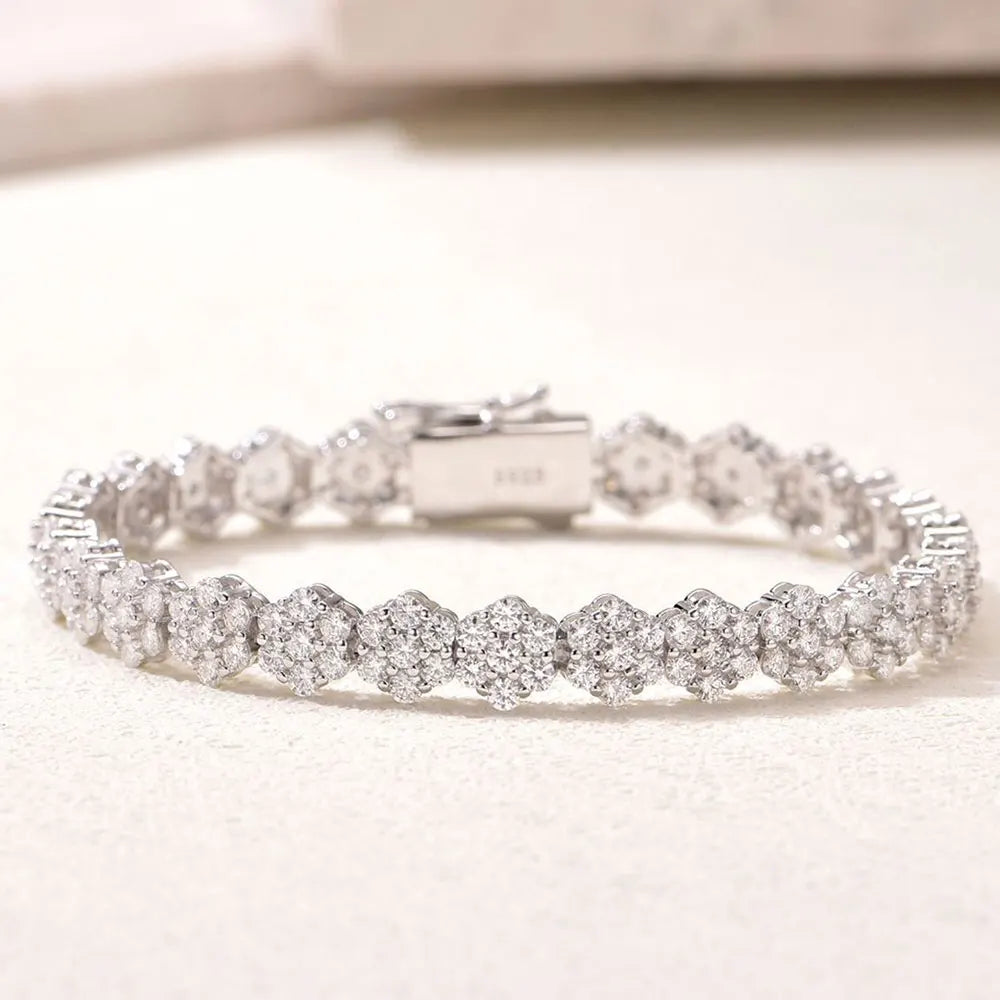 Moissanite Tennis Bracelet – Silver Plated Diamond Jewelry