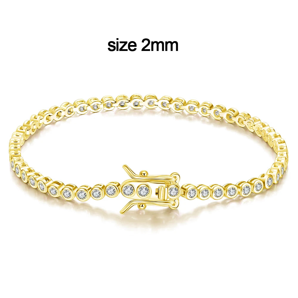 Moissanite Tennis Bracelet White Gold Plated Sterling Silver