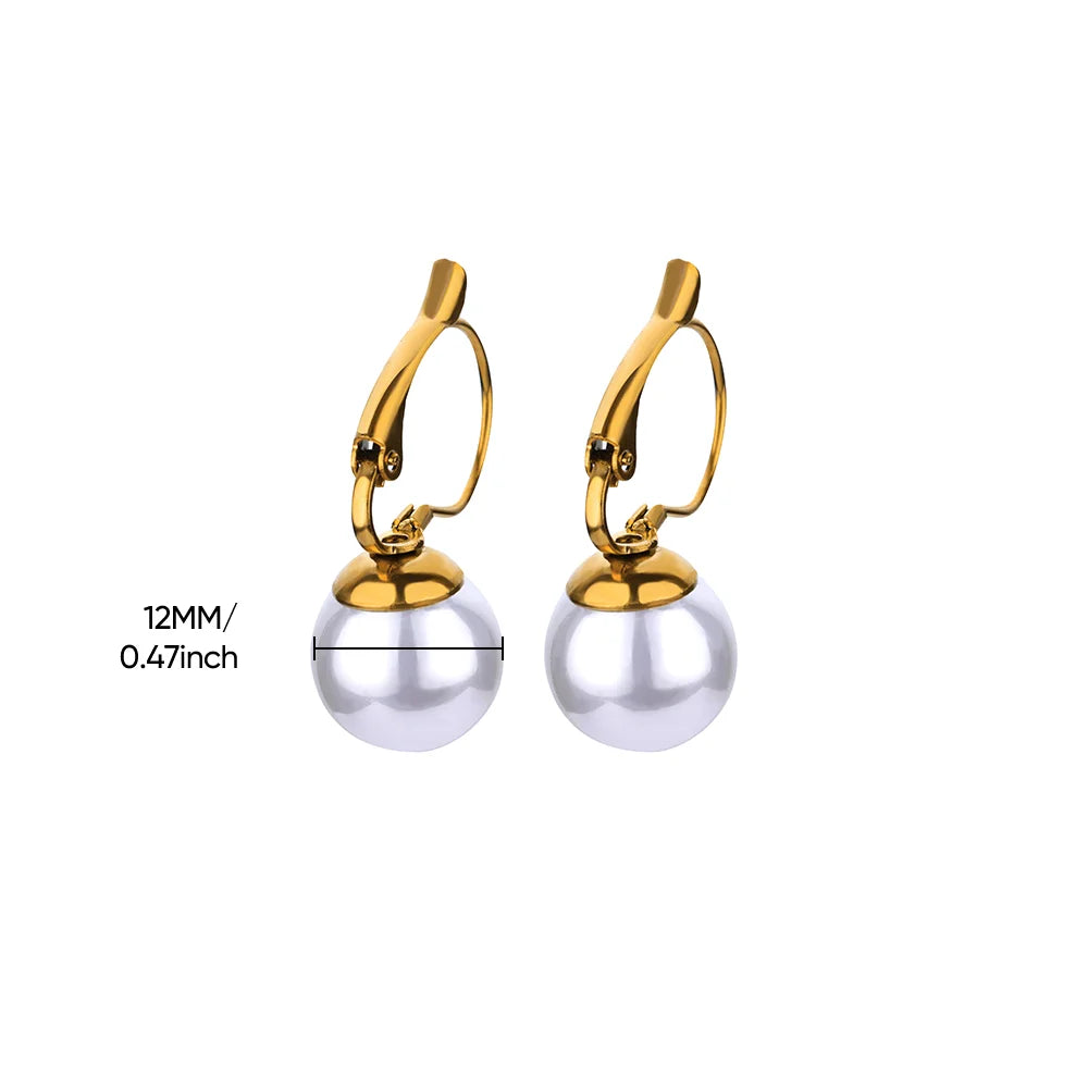 Baroque Pearl Circle Earrings for Women – Vintage Punk Clip-On
