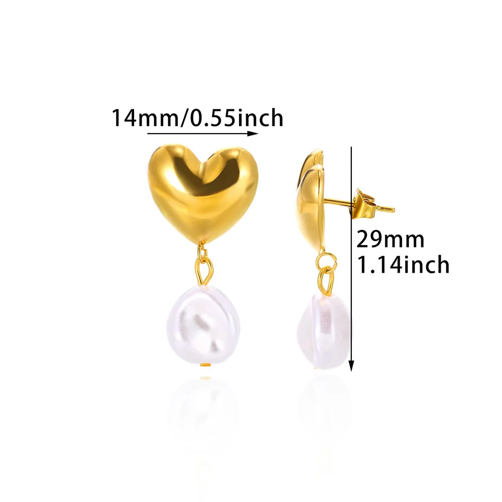 Baroque Pearl Circle Earrings for Women – Vintage Punk Clip-On