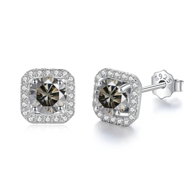Premium Moissanite Diamond Stud Earrings for Women Sterling Silver