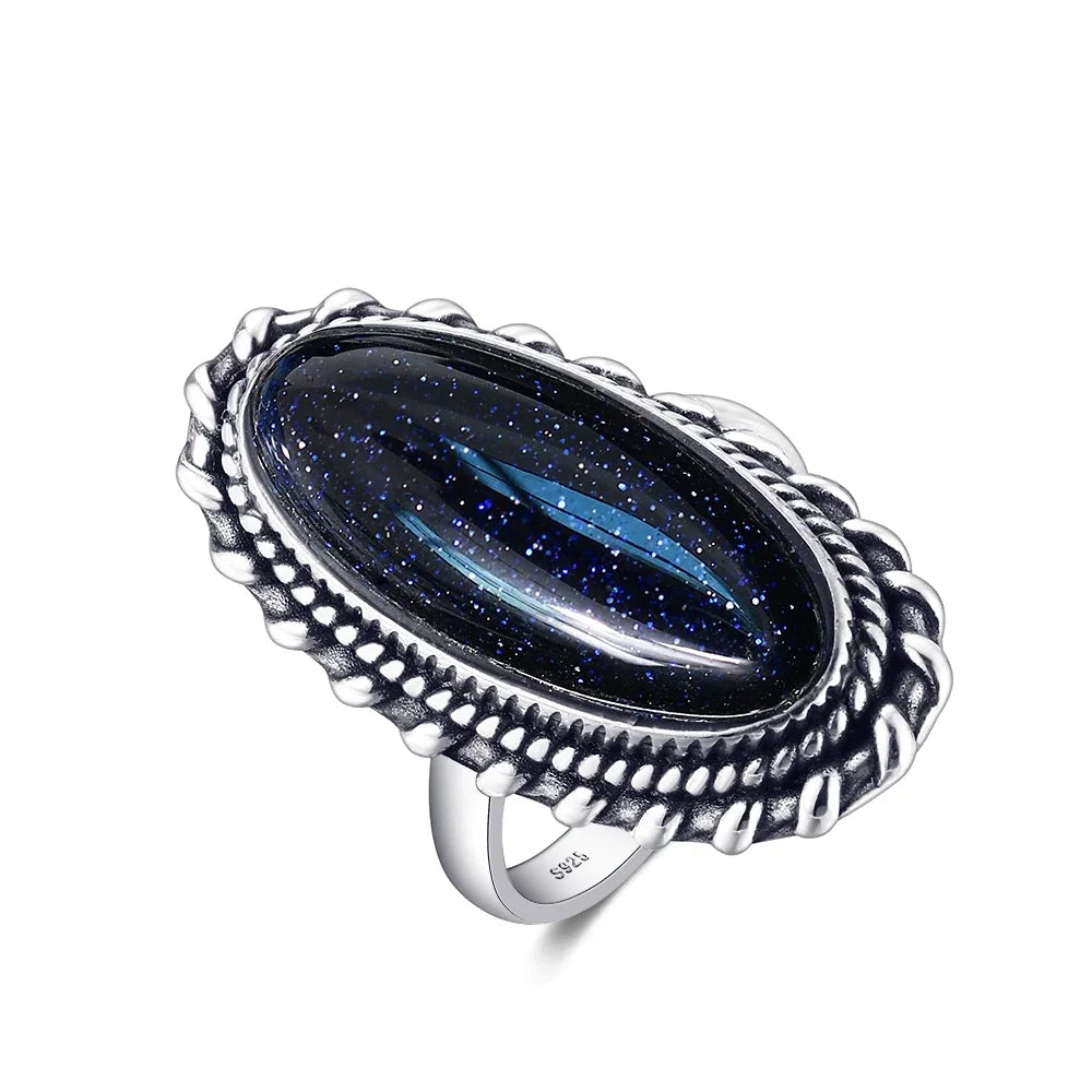 Elegant Vintage Sterling Silver Turquoise Statement Jewelry Ring