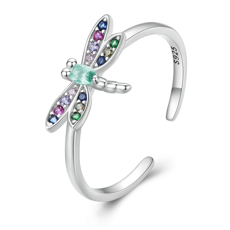 Women’s Adjustable Sterling Silver Zircon Stackable Engagement Ring