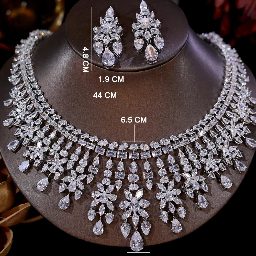 Luxury African Dubai Wedding Necklace & Earrings Set for Women