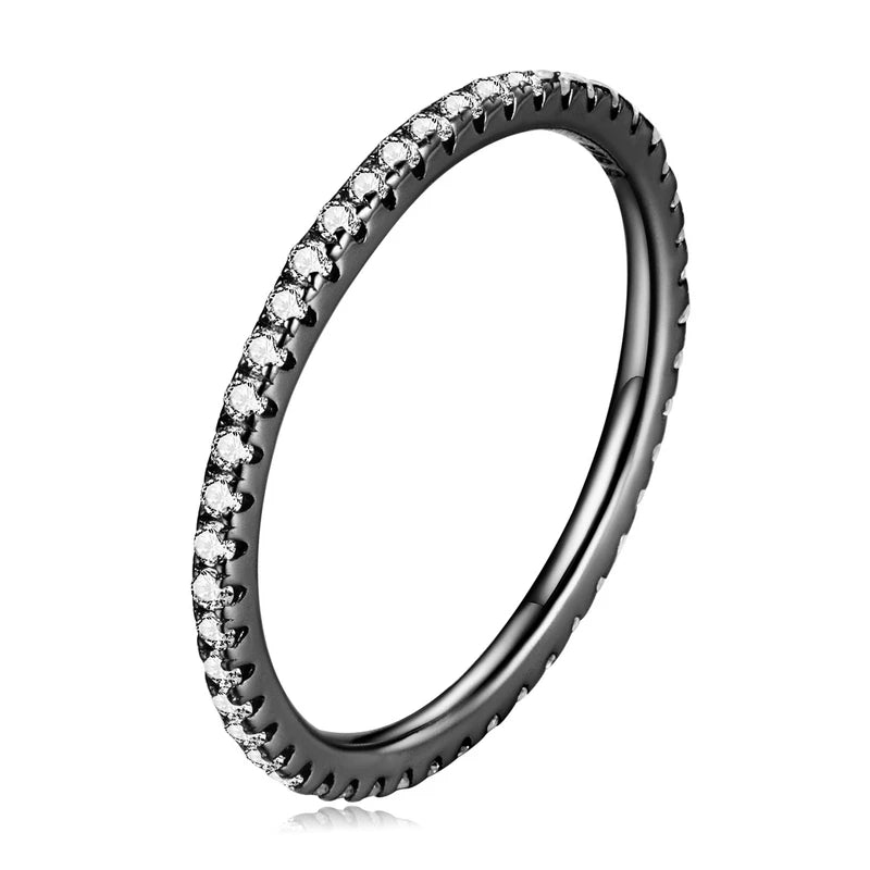 Gold Plated Sterling Silver Simulated Diamond Stackable Rings