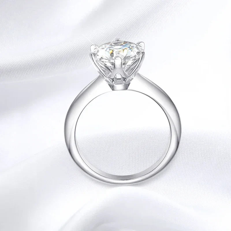 Luxury Moissanite Solitaire Engagement and Wedding Ring