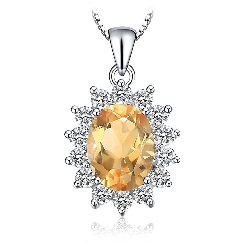Diana Blue Sapphire Ruby Emerald Pendant – Sterling Silver (No Chain)