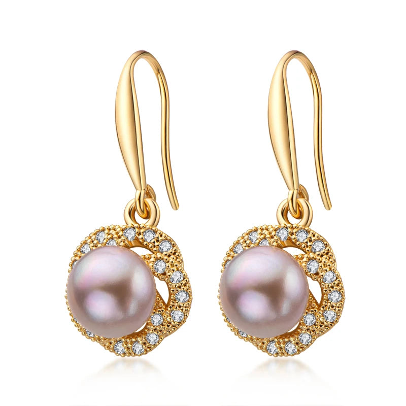 Butterfly Bow Pearl Dangle Earrings for Women Luxury Jewelry Gift