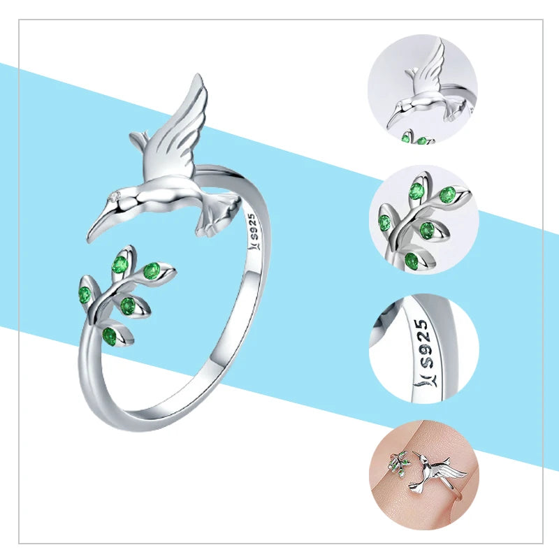 Women’s Adjustable Sterling Silver Zircon Stackable Engagement Ring