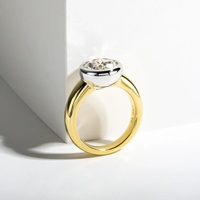 Luxury Moissanite Engagement Ring – Elegant Sterling Silver Wedding Band