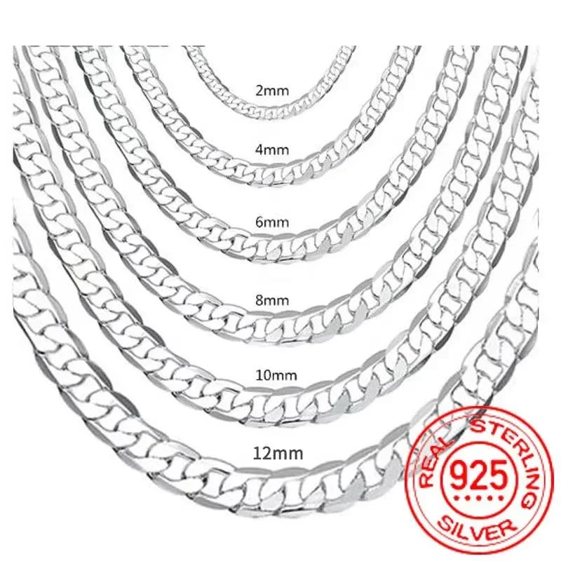 Sterling Silver Face Chain Necklace – Lobster Clasp, Unisex Jewelry Gift