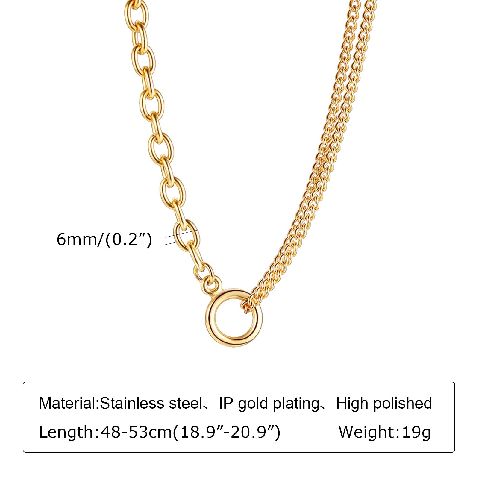 Chunky Gold Oval Link Necklace – Women’s Minimalist Chain Choker