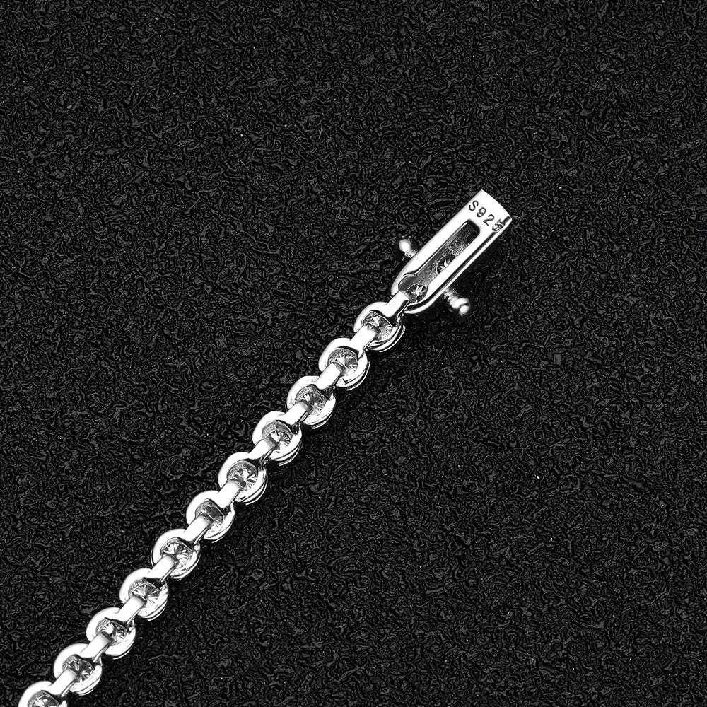 Moissanite Tennis Bracelet Sterling Silver Gold Plated