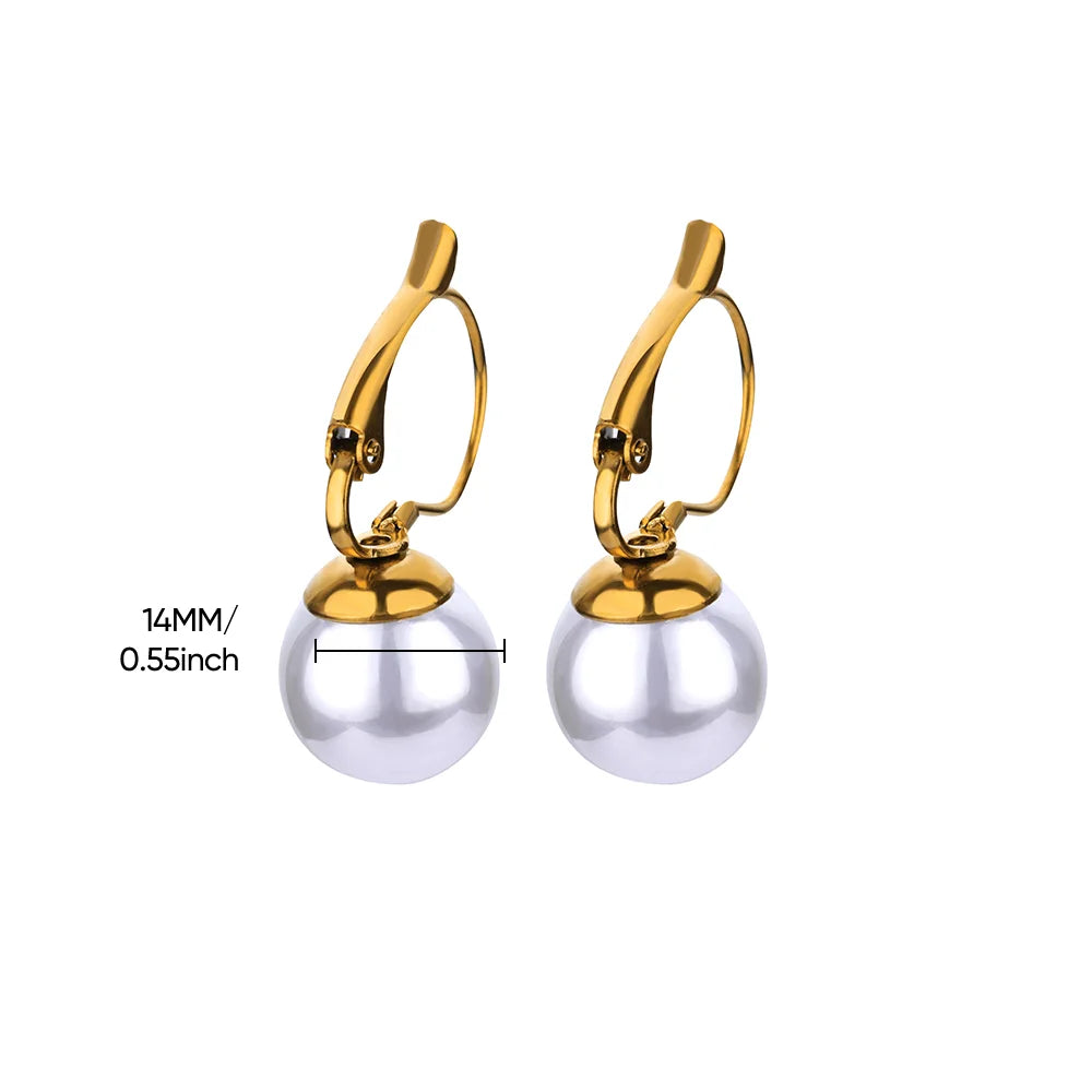 Baroque Pearl Circle Earrings for Women – Vintage Punk Clip-On