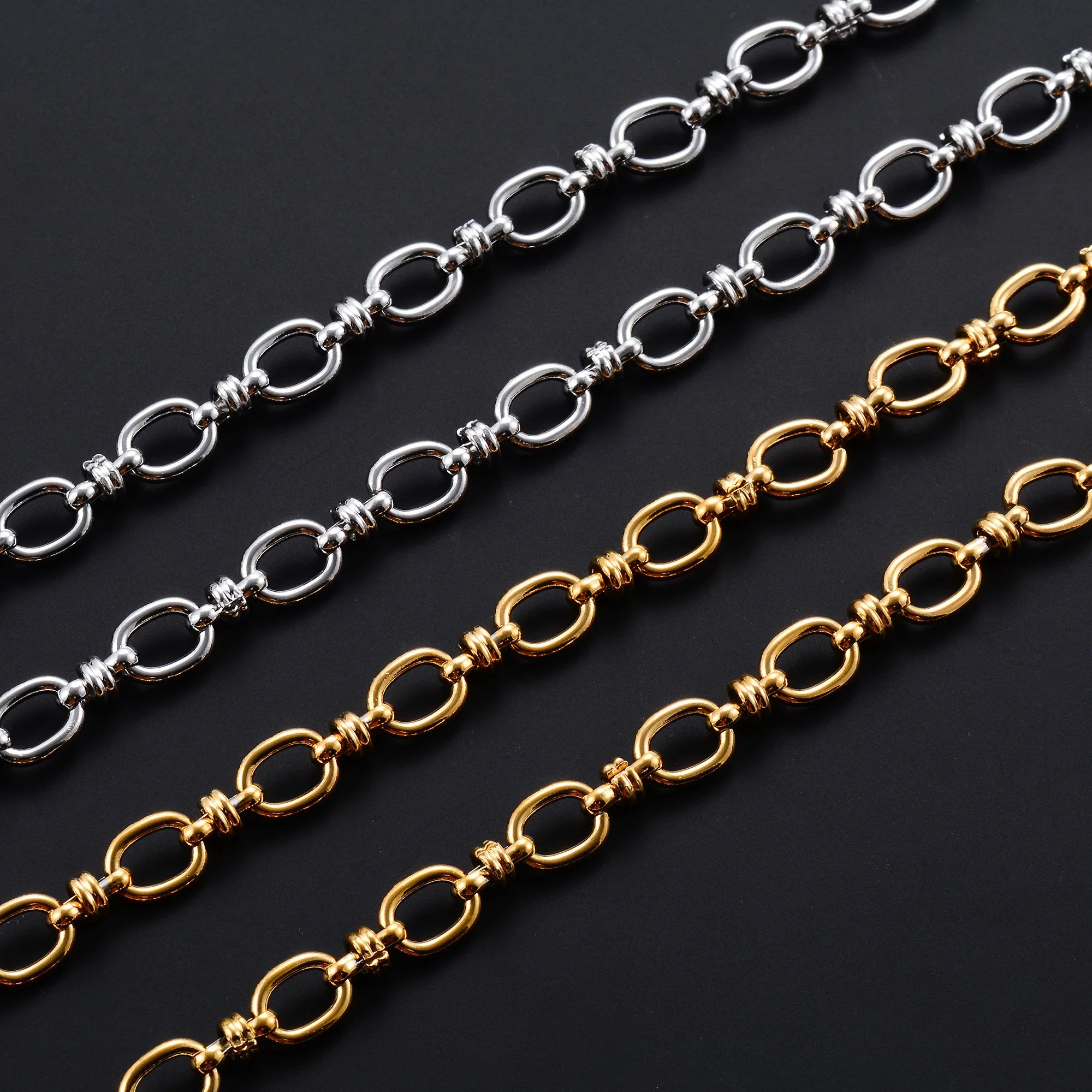 Stainless Steel Oval Chain Necklace – Punk Hip Hop Chunky Gold Choker