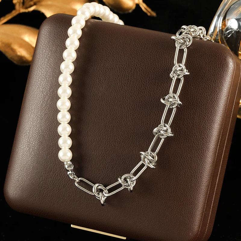 Silver Stainless Steel Bead Chain Necklace for Women – Rust-Proof Jewelry Gift
