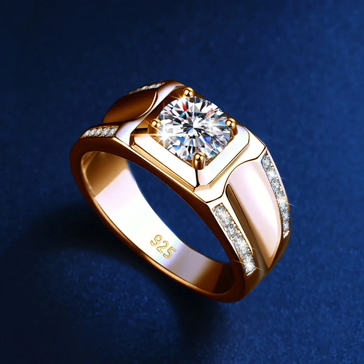 Luxury Moissanite Engagement Ring & Men’s Wedding Band