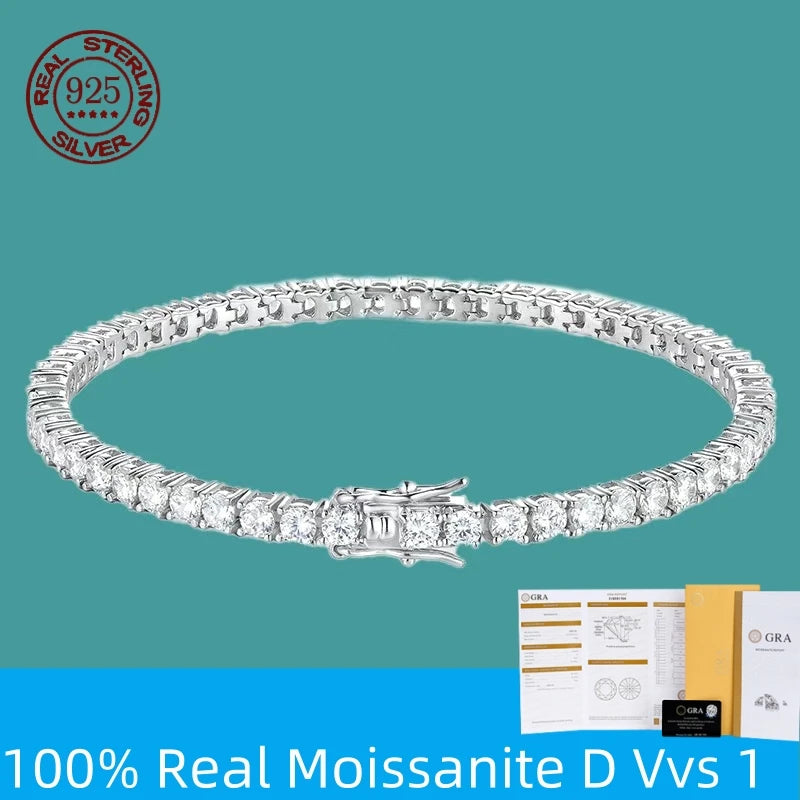 Classic Moissanite Tennis Bracelet in Sterling Silver
