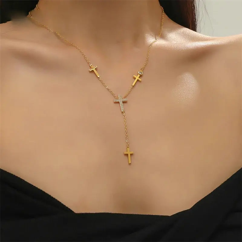 Lightning Paperclip CZ Pave Choker Necklace for Women