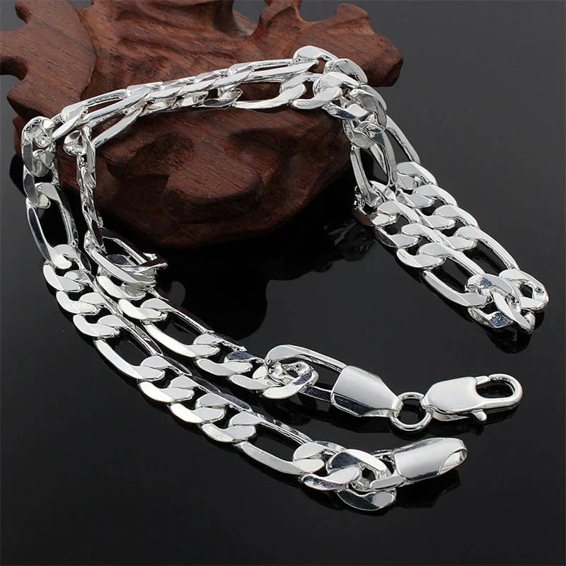 Men’s 925 Sterling Silver Chain Necklace – Luxury Fashion Jewelry