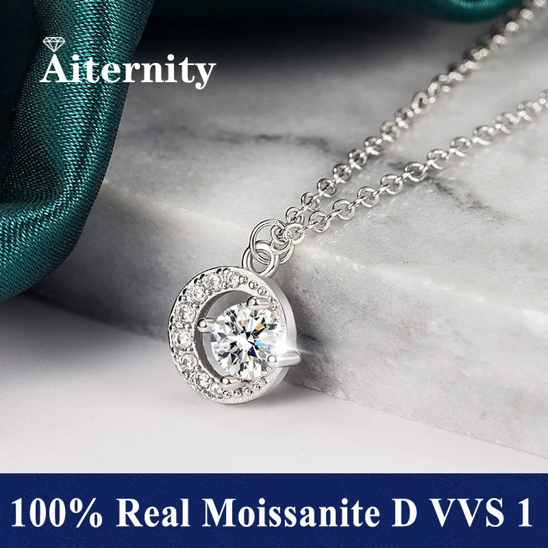 1ct Moissanite Square Necklace – 925 Silver, Trendy & Elegant